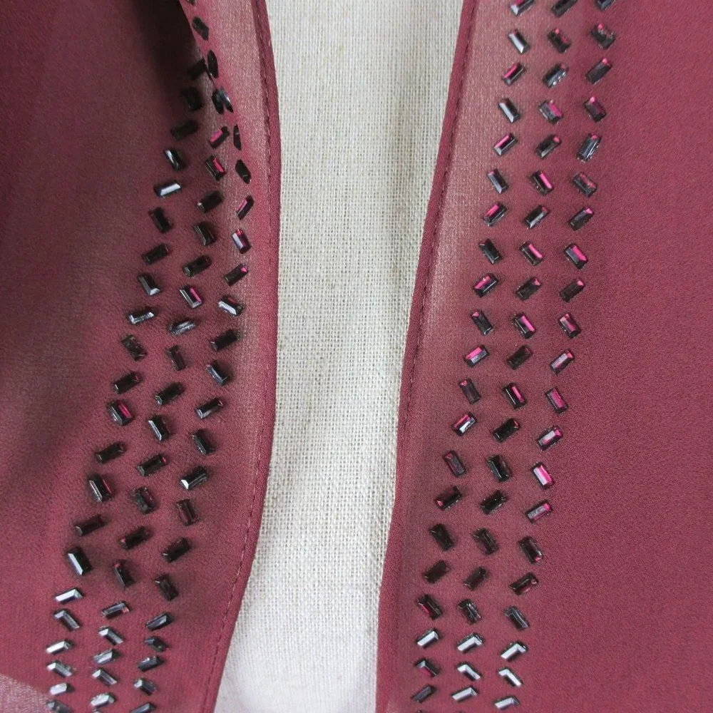 White House Black Market Wrap Scarf Sheer Embellished NEW $89 Romantic Feminine